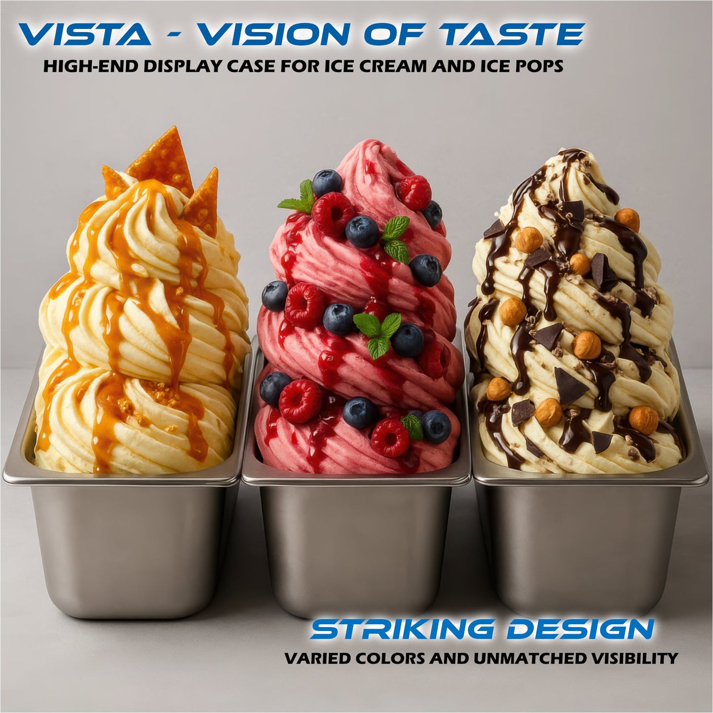 Vista Display Case - Ice Cream and Ice Pop Display Case