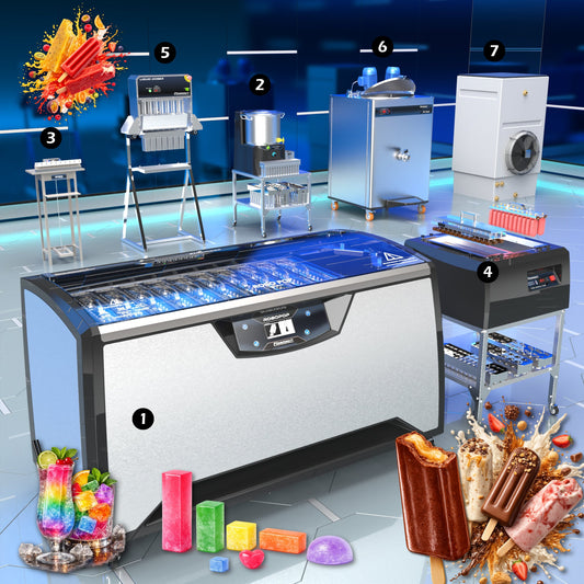 Semi Industrial Ice Pop and Flavored Ice Production - Intermediate Version PLUS